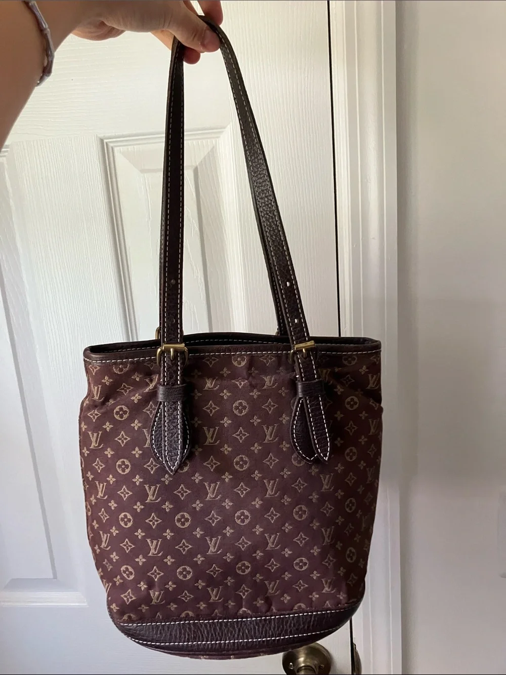 Louis Vuitton Monogram PM Mini Lin Bucket with Detachable Pouch